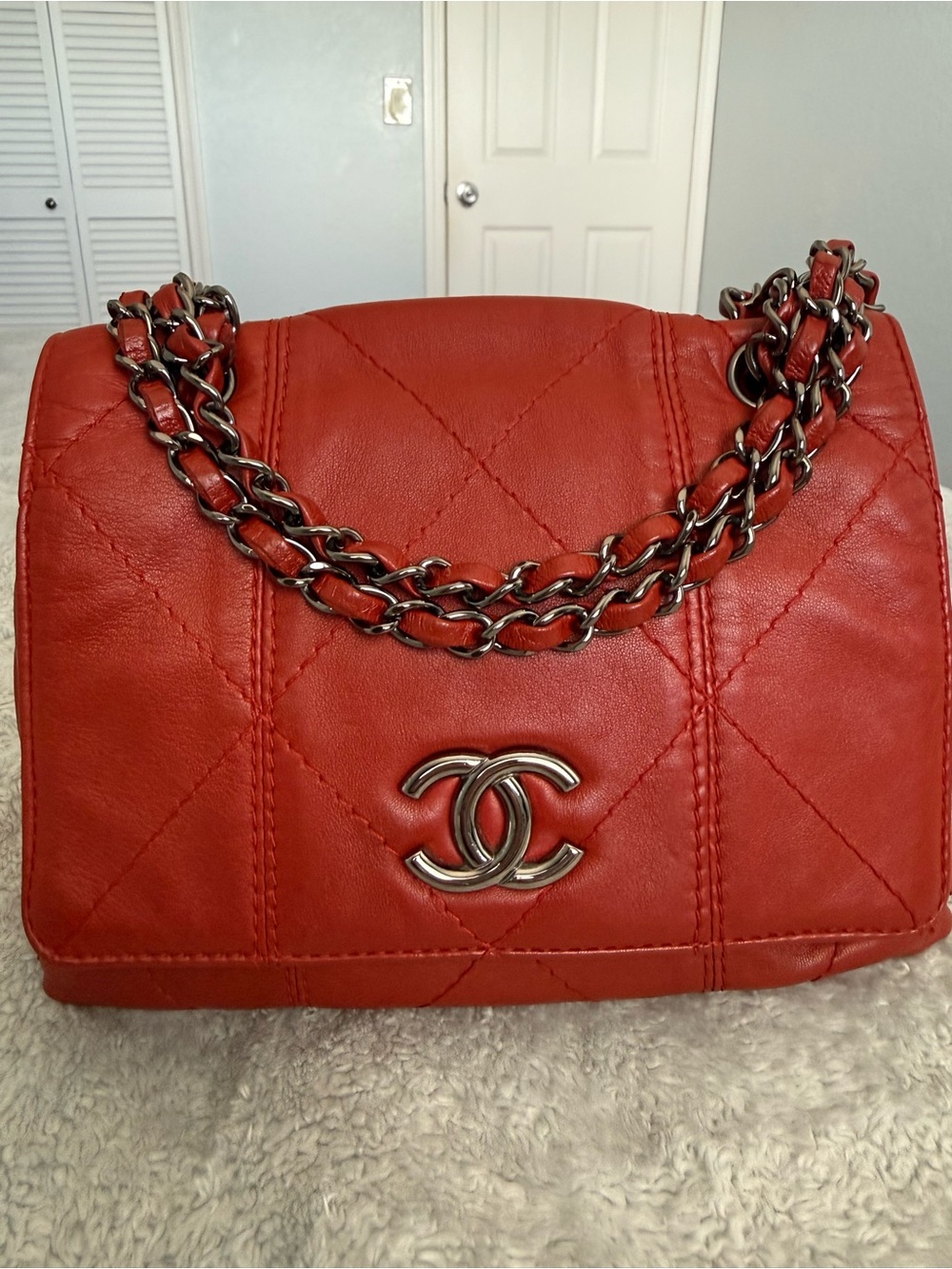 CHANEL Red Quilted Soft Touch Flap Bag - 14-Series LegitApp COA
